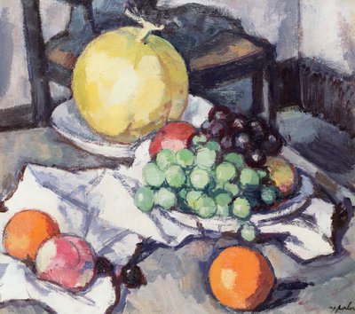 Still Life with Melons and Grapes by Samuel John Peploe